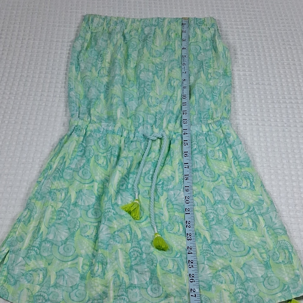 Vineyard Vines Shells Allover Print Green/Blue Bandeau Top Swim Coverup  XXS - Picture 9 of 16